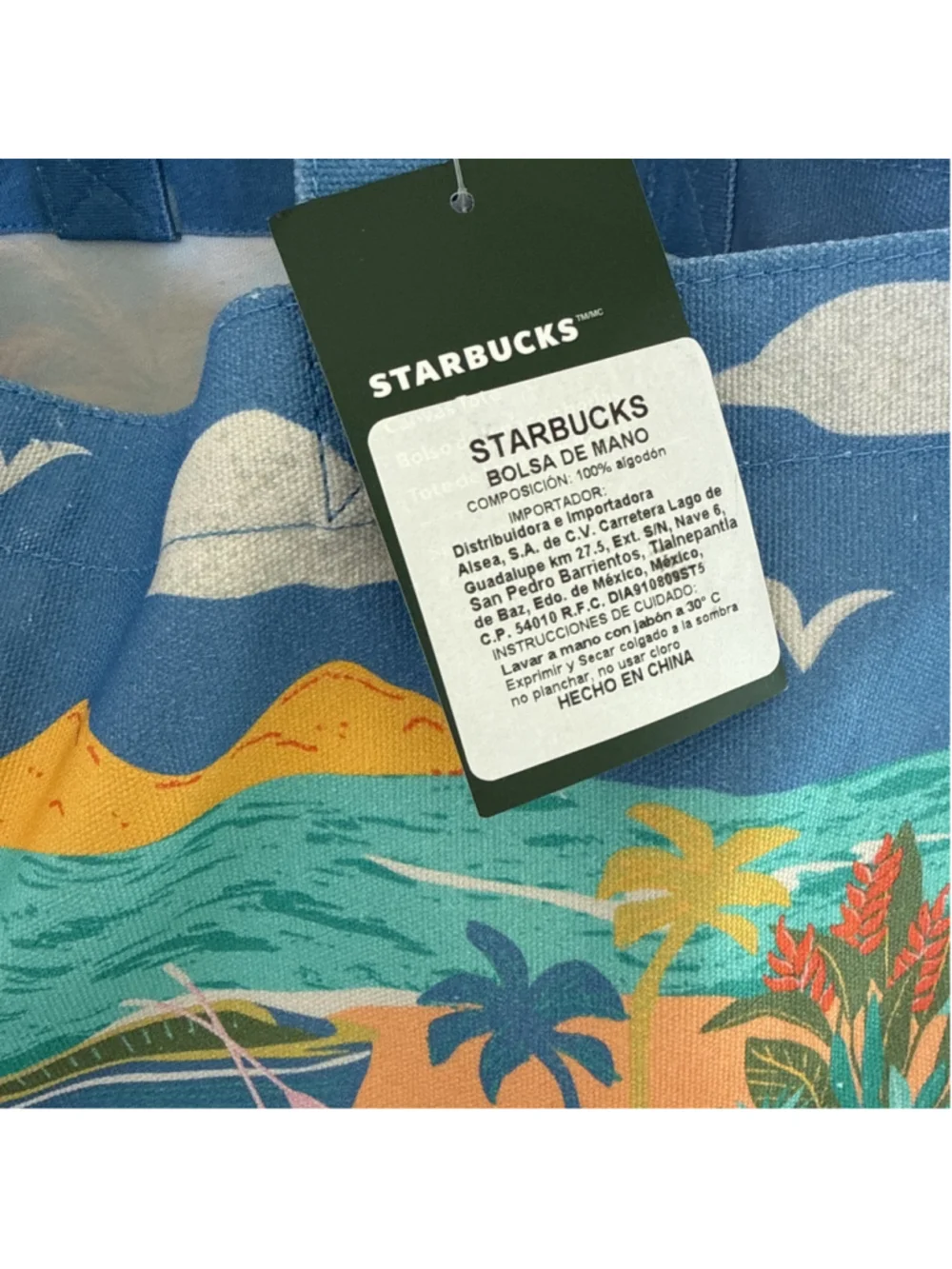 Starbucks Mexico Canvas Beach Tote VW Van Summer NWT